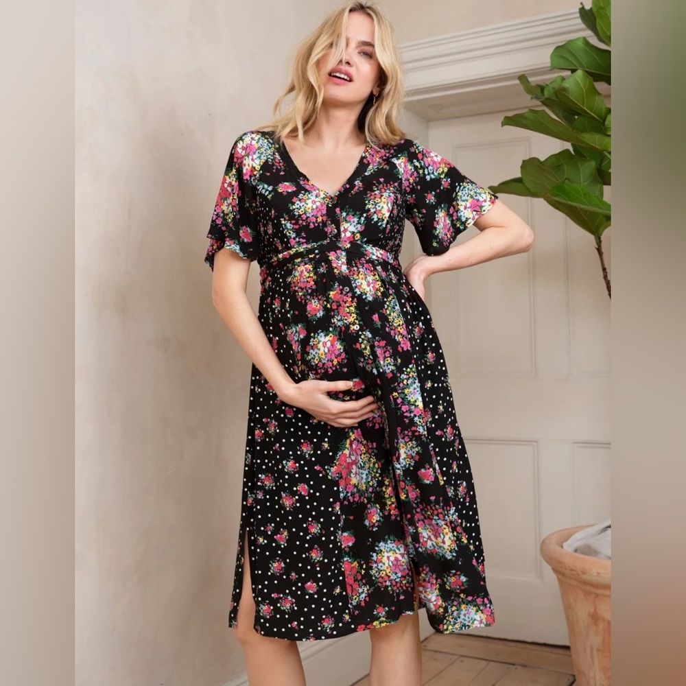 Seraphine Luxe Floral Maternity and Nursing Dress